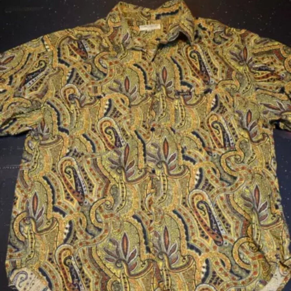 Georges Marciano Men's Summer‎ Shirt Button Up Print Party Beach Shirt Size 2